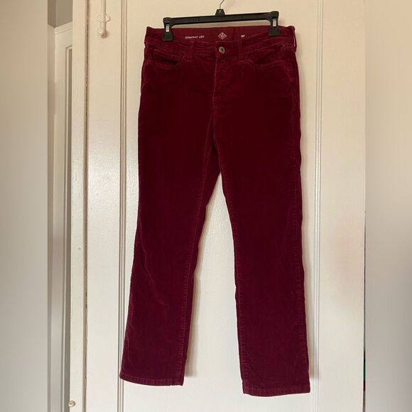 St. John's Bay Maroon Straight Leg Corduroy Pants Size 8 P - Picture 1 of 6